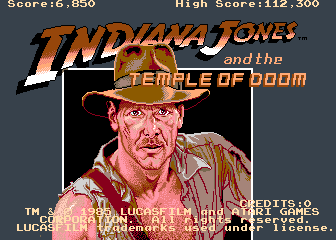 Indiana Jones and the Temple of Doom (C) 1985 Atari